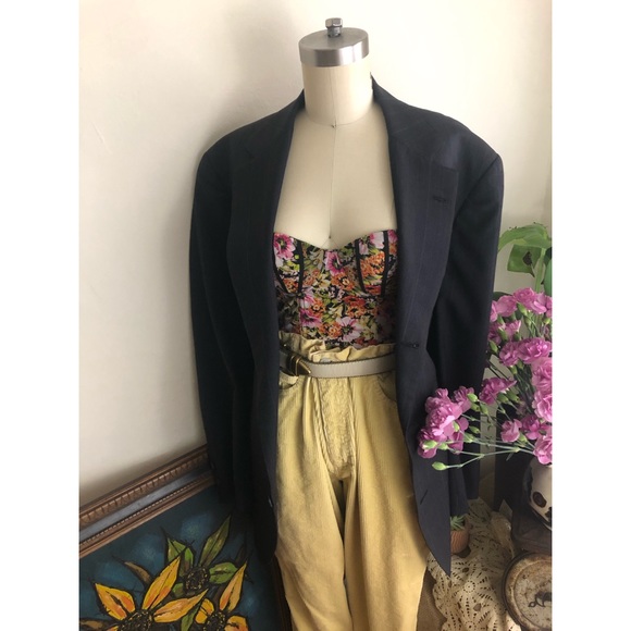 Vintage-Brooks Brothers-Striped-Oversized Blazer - Picture 6 of 8